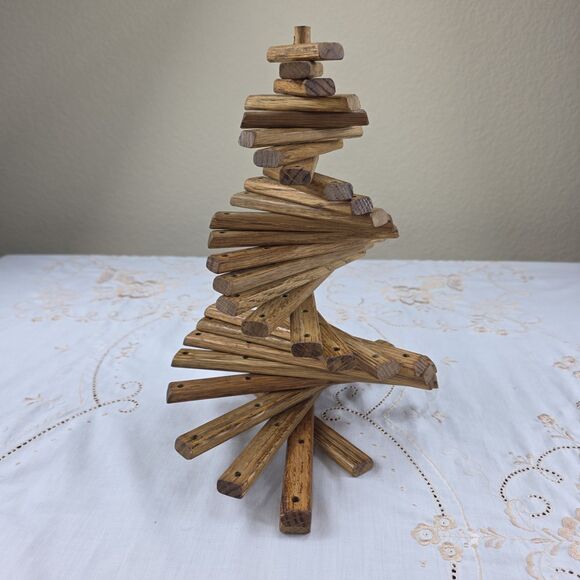 Handmade VTG Wooden Tabletop Christmas Tree - Picture 1 of 8